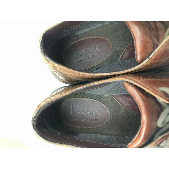 Born Brown Lace-Up Leather Brogue Wingtip 8.5