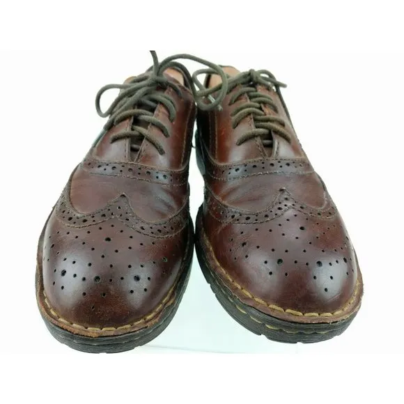 Born Brown Lace-Up Leather Brogue Wingtip 8.5