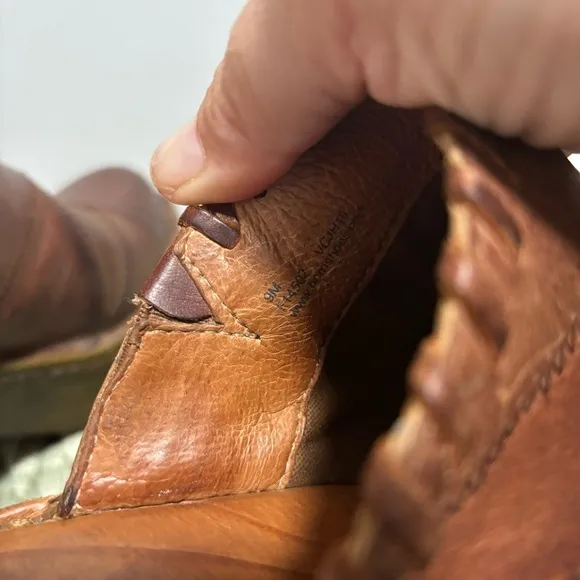 Born Brown Leather Patchwork Slip On Mule Clogs