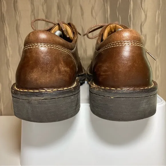 Born Men's 9.5 Casual Oxford Brown Leather Lace Up Round Toe Work M6031 G4