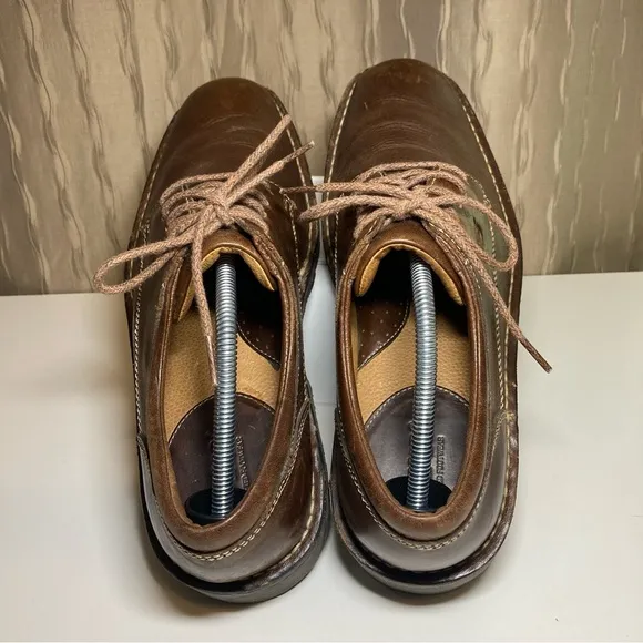 Born Men's 9.5 Casual Oxford Brown Leather Lace Up Round Toe Work M6031 G4