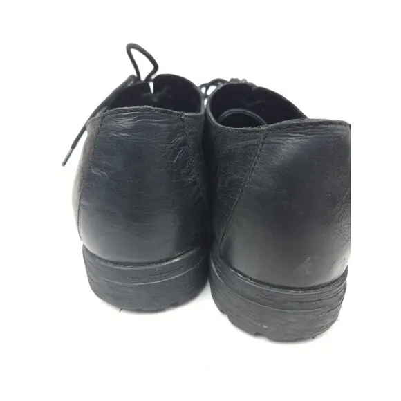 Born Mens Oxfords Shoes  Black Leather Lace Up Round Toe 13 M