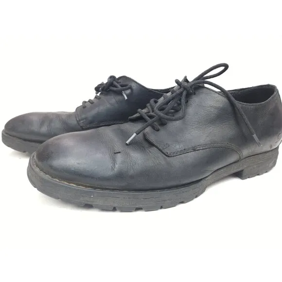 Born Mens Oxfords Shoes  Black Leather Lace Up Round Toe 13 M