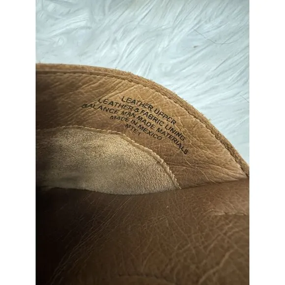 Born Size 8 Banyan Brown Leather Slip‎ On Clogs Comfort Shoe Buckle Distressed