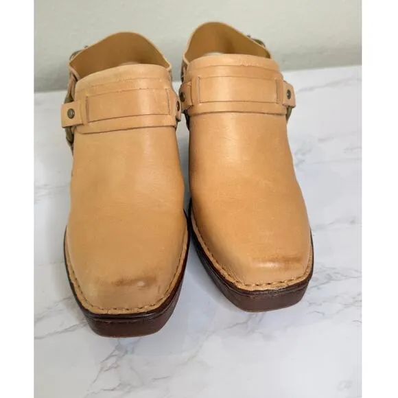 Born Sling Back Leather Clog Platform Size 7M Cognac