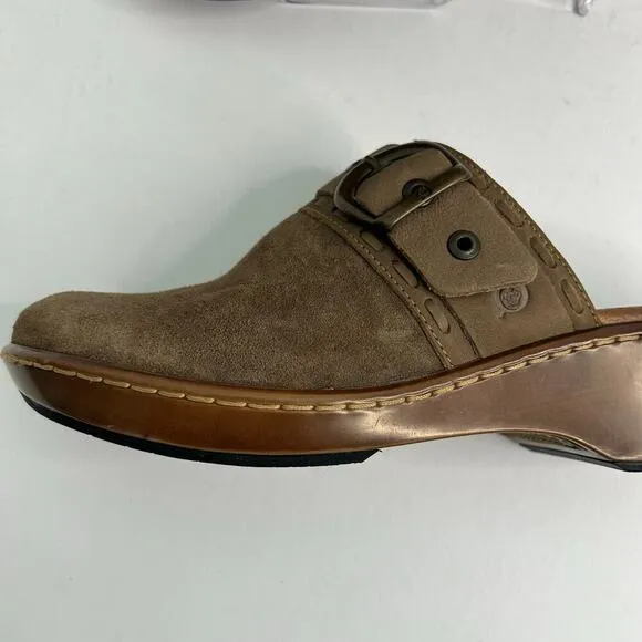 Born women's Banyan brown leather buckle strap comfort clogs size 10 (42)
