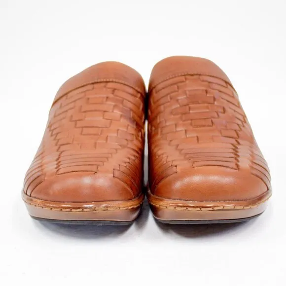 BORN Yucatan Women's Leather Brown Ginger Clogs Size 9