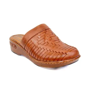 BORN Yucatan Women's Leather Brown Ginger Clogs Size 9