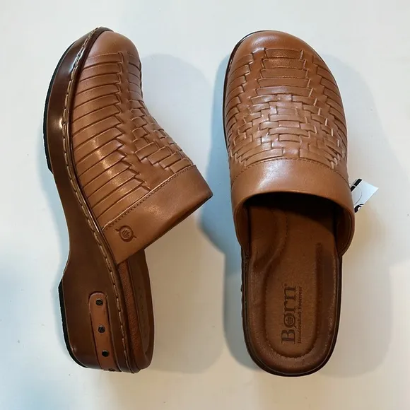 Born - Yucatán woven leather clogs, 8, natural
