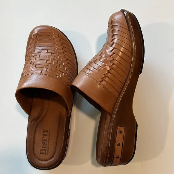 Born - Yucatán woven leather clogs, 8, natural
