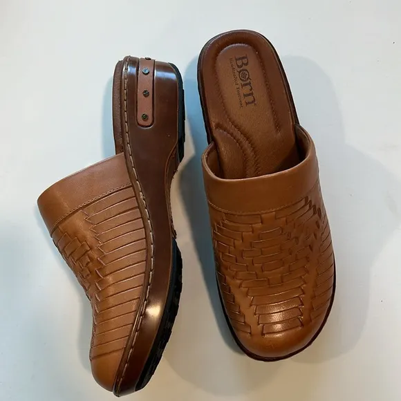 Born - Yucatán woven leather clogs, 8, natural