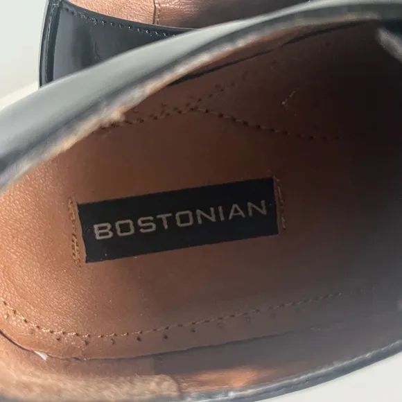 BOSTONIAN Classics First Flex Leather Cap Toe Black Oxfords Men's 8.5M