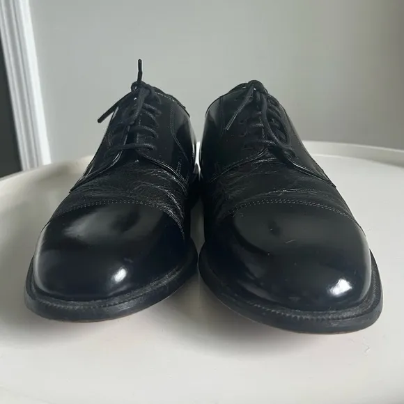 BOSTONIAN Classics First Flex Leather Cap Toe Black Oxfords Men's 8.5M