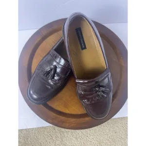 Bostonian Delta 25198 Burgundy Leather Kiltie Tassel Loafers Mens 10 1/2 Wide
