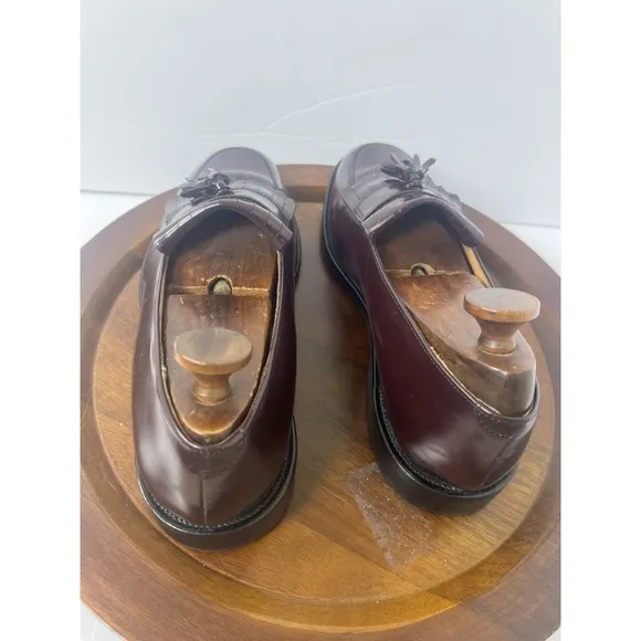Bostonian Delta 25198 Burgundy Leather Kiltie Tassel Loafers Mens 10 1/2 Wide
