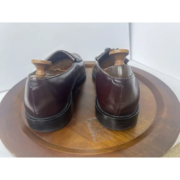 Bostonian Delta 25198 Burgundy Leather Kiltie Tassel Loafers Mens 10 1/2 Wide