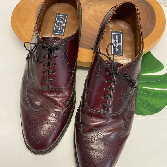 Bostonian Ox Blood Leather Wingtip Oxfords