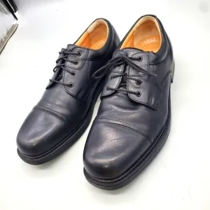 BOSTONIAN SHOES MEN 11M STRADA BLACK PREMIUM ITALIAN LEATHER CAP TOE OXFORDS