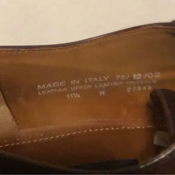 BOSTONIAN Size 11.5M Florentine Marco Leather Toe Caps Oxfords Burgundy