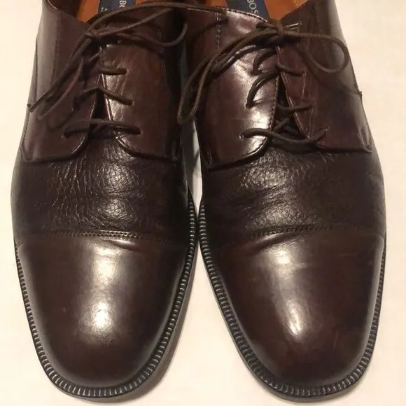 BOSTONIAN Size 11.5M Florentine Marco Leather Toe Caps Oxfords Burgundy