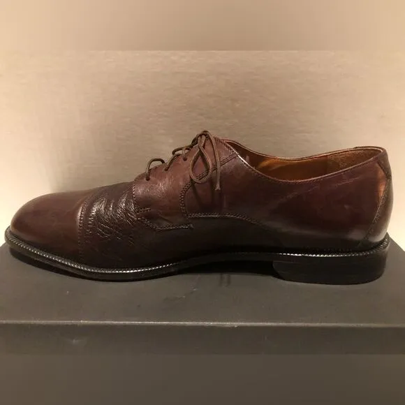 BOSTONIAN Size 11.5M Florentine Marco Leather Toe Caps Oxfords Burgundy
