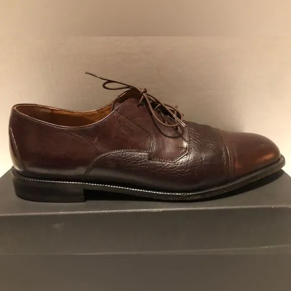 BOSTONIAN Size 11.5M Florentine Marco Leather Toe Caps Oxfords Burgundy
