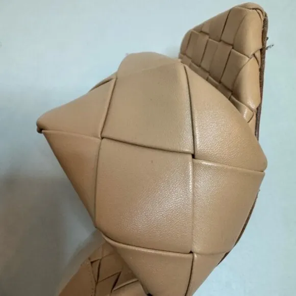 Bottega-Inspired Padded Mules | Light Beige | Size 6 | Chic Minimalist Heel
