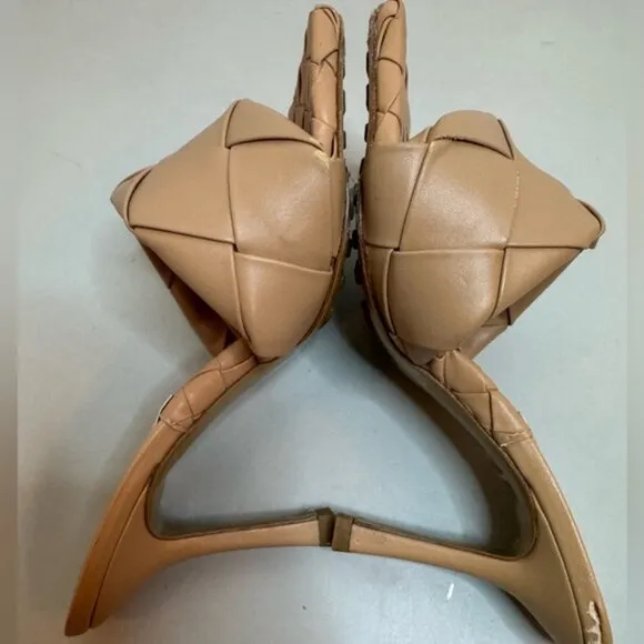 Bottega-Inspired Padded Mules | Light Beige | Size 6 | Chic Minimalist Heel