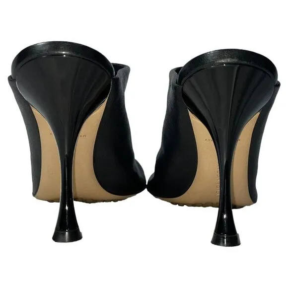 Bottega Veneta Dot Sock Mules in Black Leather
