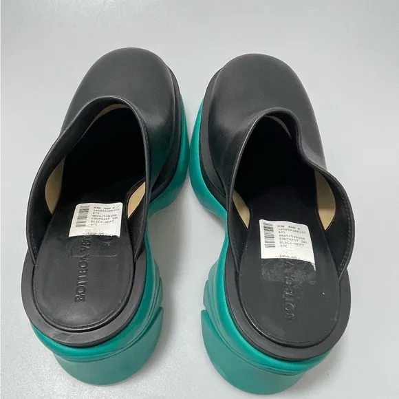 Bottega Veneta Wardrobe 02 Flash Contrast Sole Mules Black Green Women’s 7