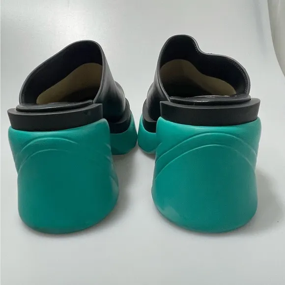 Bottega Veneta Wardrobe 02 Flash Contrast Sole Mules Black Green Women’s 7