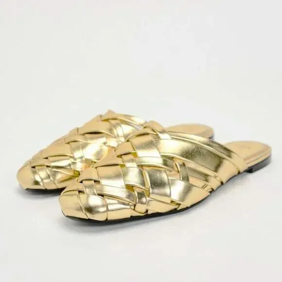 BOTTEGA VENETTA INSPIRED!!! RARE! ZARA Woven Mules NWT