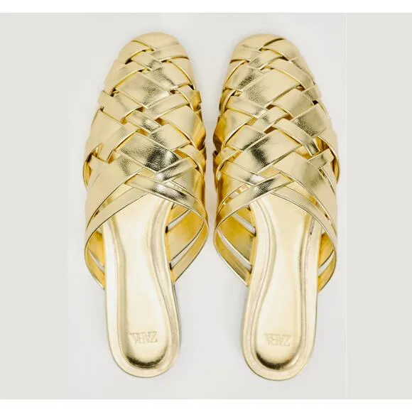 BOTTEGA VENETTA INSPIRED!!! RARE! ZARA Woven Mules NWT