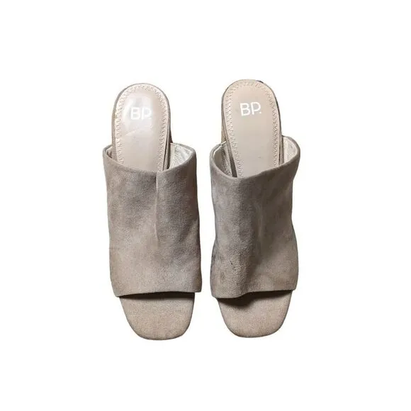 BP. NWOB Callam Mules Women Slip on 7.5‎ Block Heel Seude