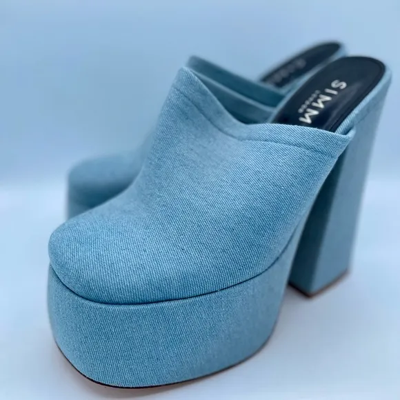 Brand New Denim Platform Heels Size 8