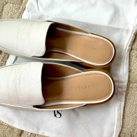 BrandNew Via Spiga Bibiane Stacked Heel Mules
