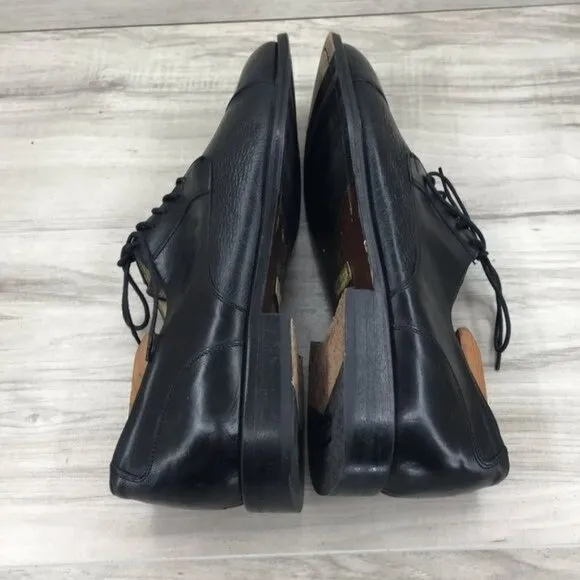 Brass Boot Oxfords Mens 8 Black Leather Derby Lace Up Cap Toe Dress Shoes
