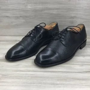Brass Boot Oxfords Mens 8 Black Leather Derby Lace Up Cap Toe Dress Shoes
