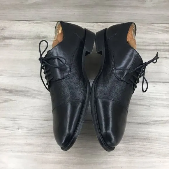 Brass Boot Oxfords Mens 8 Black Leather Derby Lace Up Cap Toe Dress Shoes