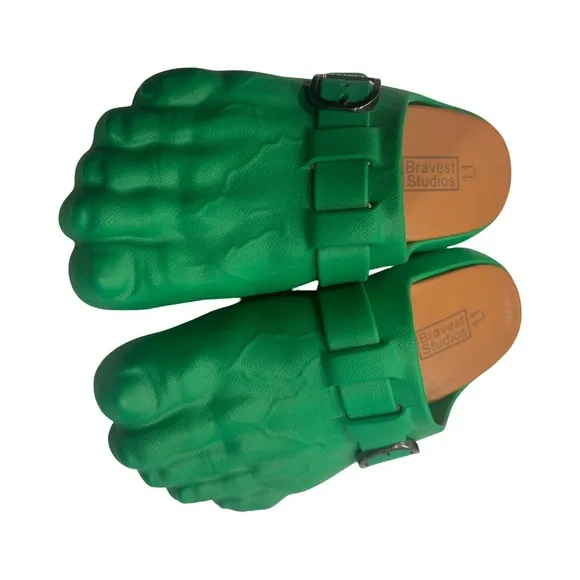 Bravest Studios GREEN HULK FOOT CLOGS *Birkenstocks* Size 11 - DS