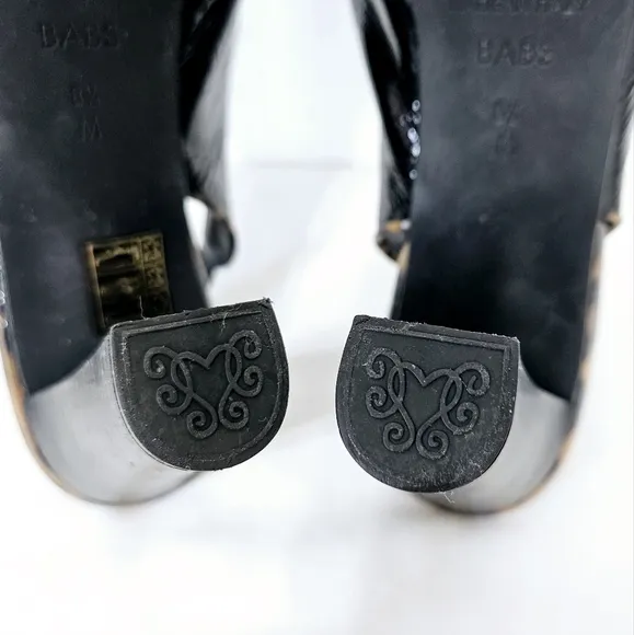 Brighton BABS Cap Toe Slingback Platform Heel in Black / Leopard Size 8.5