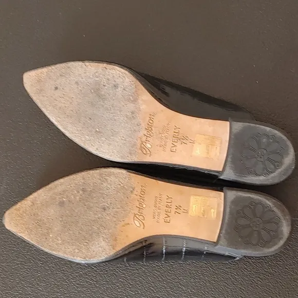 Brighton Everly Floral Printed Leather Croc Embossed Mules Size 7.5 (5216)