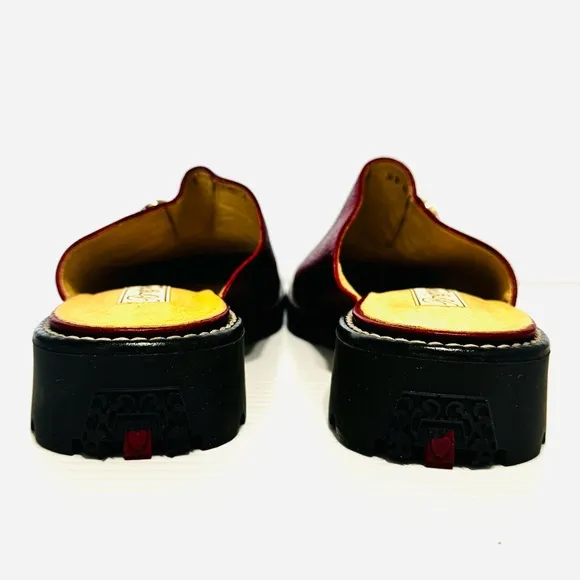 Brighton Heidi Burgundy Leather Mules Flat Clogs Size 8 1/2