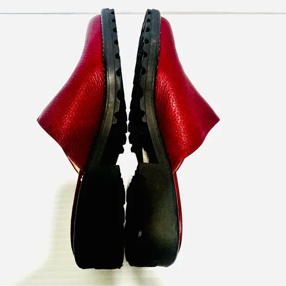 Brighton Heidi Burgundy Leather Mules Flat Clogs Size 8 1/2