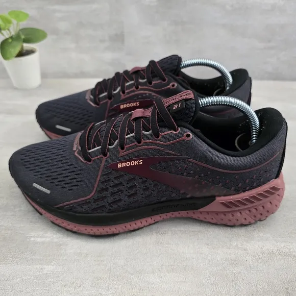 Brooks Adrenaline GTS 21 Running Shoes Coral/Gray Women's Size 7 Black Nocturne