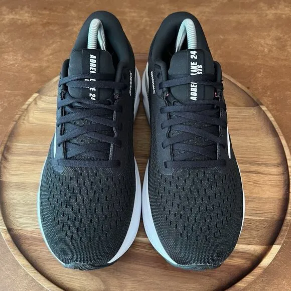 Brooks Adrenaline GTS 24 Black White Women's 8.5 D Road Running Shoes Sneakers
