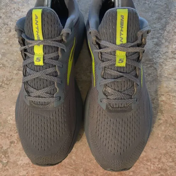 Brooks Anthem 5 Men's 9.5 Running Shoes Grey Nightlife Volt Cushion Neutral