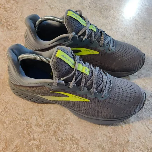 Brooks Anthem 5 Men's 9.5 Running Shoes Grey Nightlife Volt Cushion Neutral