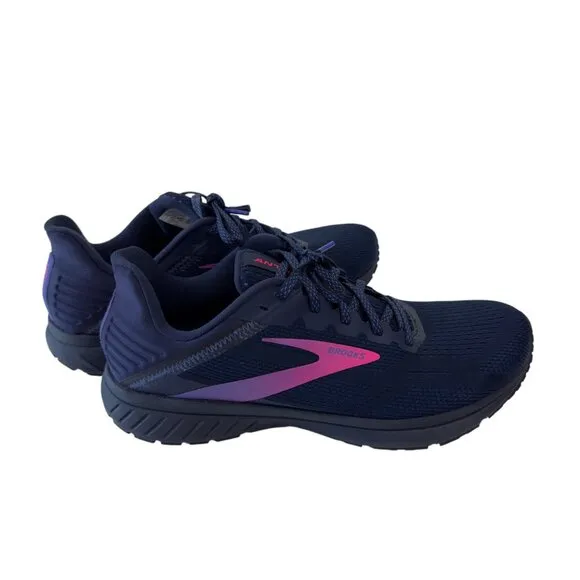 Brooks Anthem 5 Womens Athletic Running Shoes SZ 11 Navy &amp; Pink Mesh