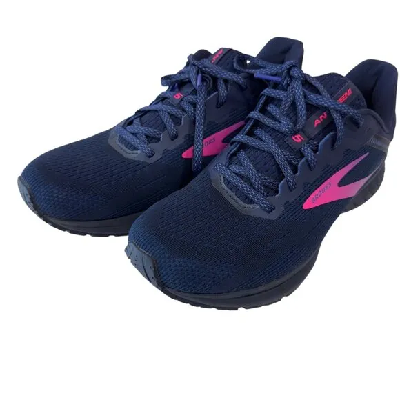 Brooks Anthem 5 Womens Athletic Running Shoes SZ 11 Navy &amp; Pink Mesh